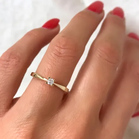 kampanja - timantti solitaire-sormus 14 karaatin kultaa 0,08 ct