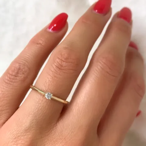 kampanja - timantti solitaire-sormus 14 karaatin kultaa 0,08 ct