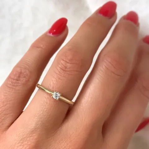 kampanja - timantti solitaire-sormus 14 karaatin kultaa 0,12 ct