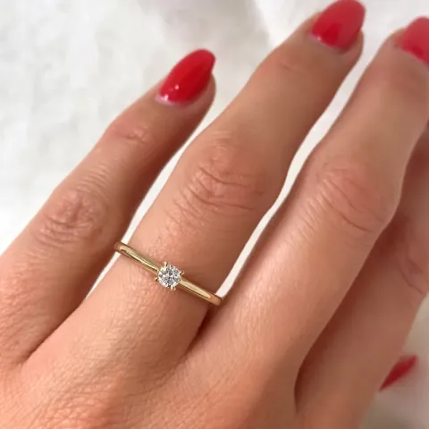 kampanja - timantti solitaire-sormus 14 karaatin kultaa 0,14 ct