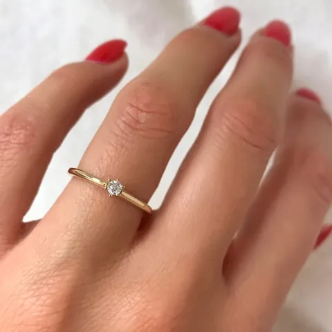 kampanja - timantti solitaire-sormus 14 karaatin kultaa 0,08 ct