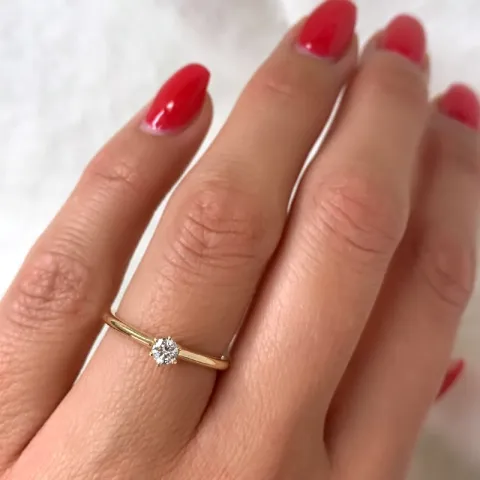 kampanja - timantti solitaire-sormus 14 karaatin kultaa 0,14 ct