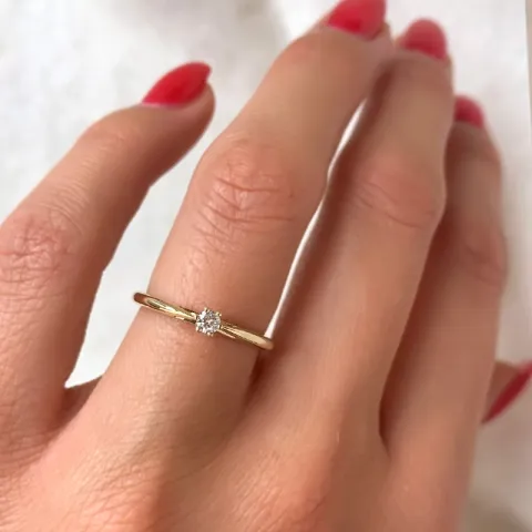 kampanja - timantti solitaire-sormus 14 karaatin kultaa 0,08 ct