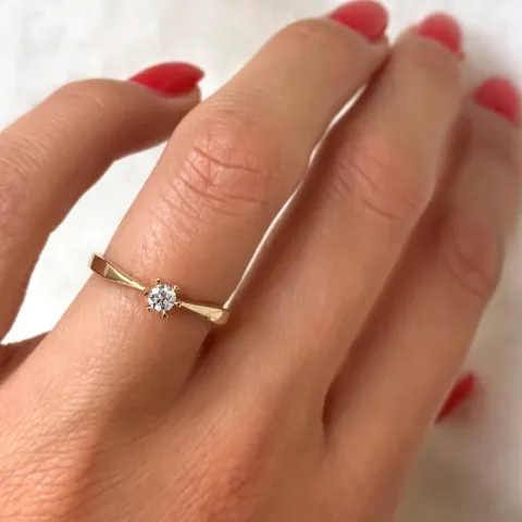 kampanja - timantti solitaire-sormus 14 karaatin kultaa 0,12 ct