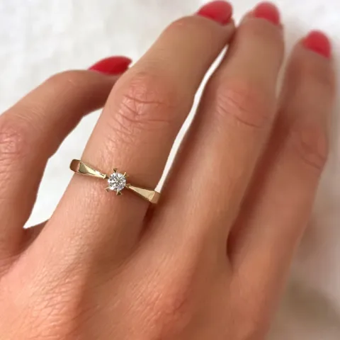 kampanja - timantti solitaire-sormus 14 karaatin kultaa 0,14 ct