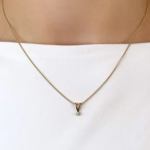 solitaire-riipus 14 karaatti kultaa 0,05 ct