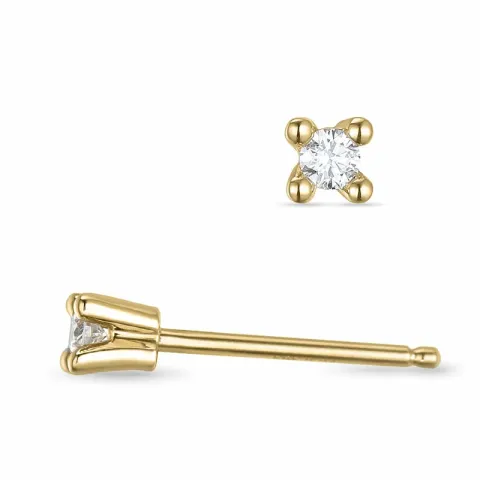2 x 0,04 ct kampanja - timantti solitaire-nappikorvakorut 14 karaatin kultaa kanssa timantti