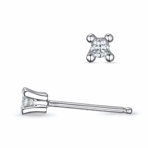 2 x 0,04 ct kampanja - timantti solitaire-nappikorvakorut 14 karaatin valkokultaa kanssa timantti