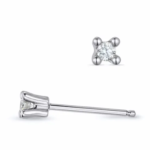 2 x 0,05 ct kampanja - timantti solitaire-nappikorvakorut 14 karaatin valkokultaa kanssa timantti