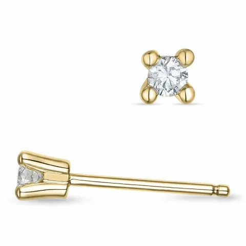 2 x 0,06 ct kampanja - timantti solitaire-nappikorvakorut 14 karaatin kultaa kanssa timantti