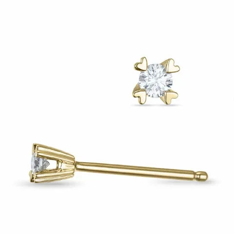 2 x 0,04 ct kampanja - timantti solitaire-nappikorvakorut 14 karaatin kultaa kanssa timantti