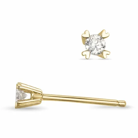 2 x 0,05 ct kampanja - timantti nappikorvakorut 14 karaatin kultaa kanssa timantti