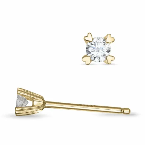 2 x 0,06 ct kampanja - timantti solitaire-nappikorvakorut 14 karaatin kultaa kanssa timantti