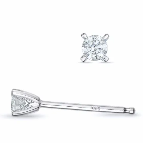 2 x 0,07 ct kampanja - timantti solitaire-nappikorvakorut 14 karaatin valkokultaa kanssa timantti