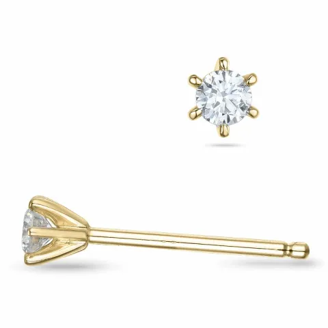 2 x 0,07 ct kampanja - timantti nappikorvakorut 14 karaatin kultaa kanssa timantti 