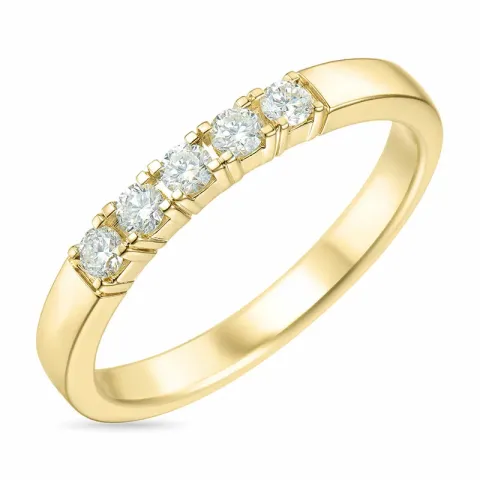 alianssisormus 14 karaatin kultaa 5 x 0,05 ct