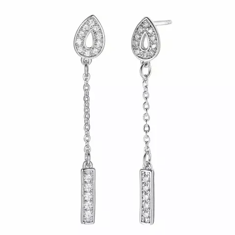 Riippuvia pisara zirkoni nappikorvakorut  hopea