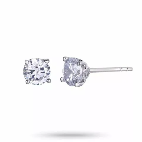 4,5 mm zirkoni nappikorvakorut  hopea