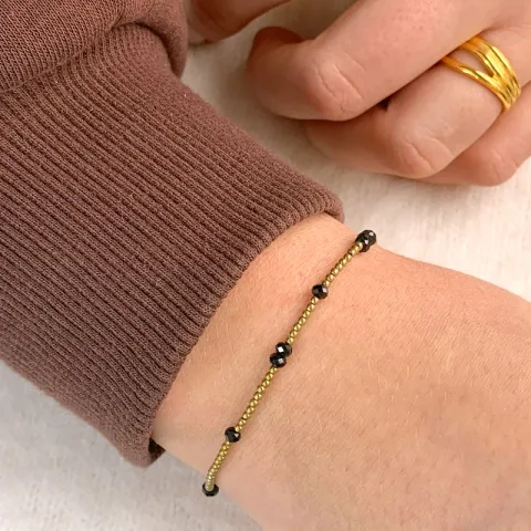 kullattua kivi rannekoru hematite ja spinelli kivi.