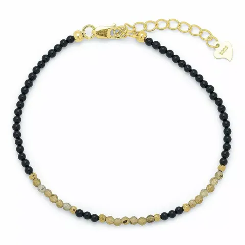 kivi rannekoru onyx-kiveä ja labradoriitti ja 6 hematite.