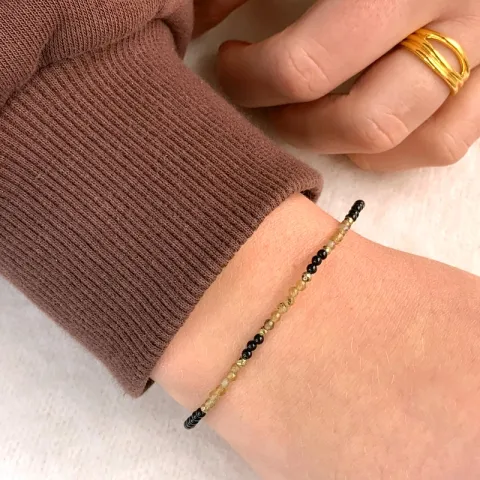 kivi rannekoru onyx-kiveä ja labradoriitti ja 6 hematite.