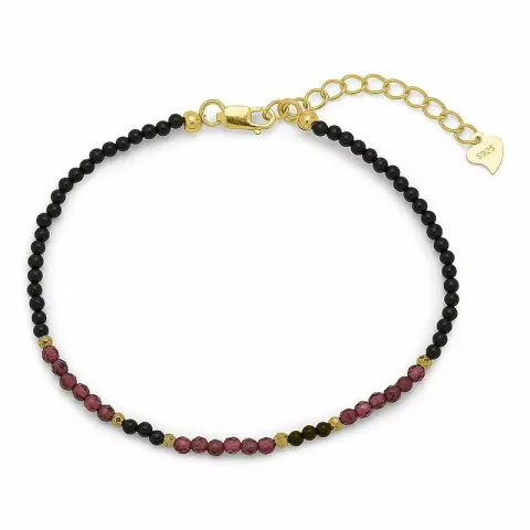 rannekoru onyx-kiveä ja granaatti ja 6 hematite.