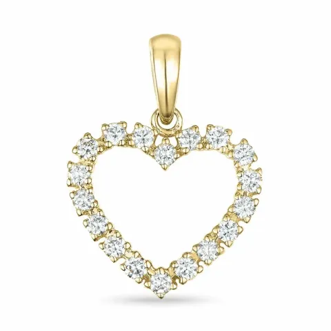 sydän lab grown timantti riipus 9 karaatti kultaa 0,40 ct