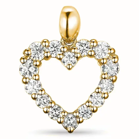 sydän lab grown timantti riipus 9 karaatti kultaa 0,54 ct