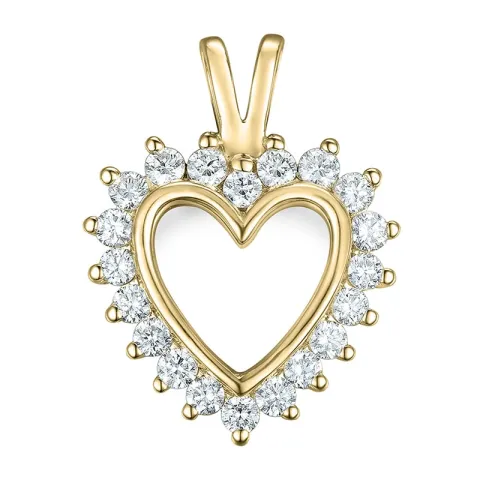 sydän lab grown timantti riipus 9 karaatti kultaa 0,46 ct