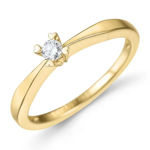 0,10 ct lab grown timantti solitaire-sormus 9 karaatin kultaa 0,10 ct