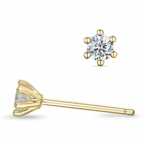 2 x 0,11 ct lab grown timantti solitaire-nappikorvakorut 9 karaatin kultaa kanssa lab grown timantti 