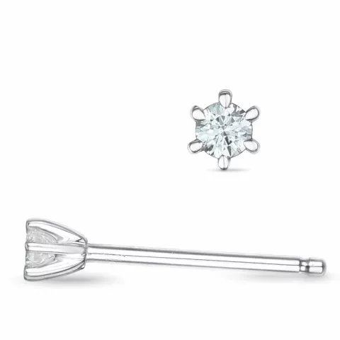 2 x 0,03 ct lab grown timantti solitaire-nappikorvakorut 9 karaatin valkokultaa kanssa lab grown timantti 