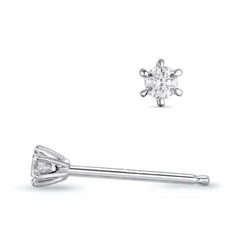 2 x 0,04 ct lab grown timantti solitaire-nappikorvakorut 9 karaatin valkokultaa kanssa lab grown timantti 