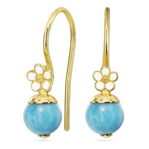 päivänkakkara vaaleansininen apatiitti korvakorukoukut  kullattua hopeaa