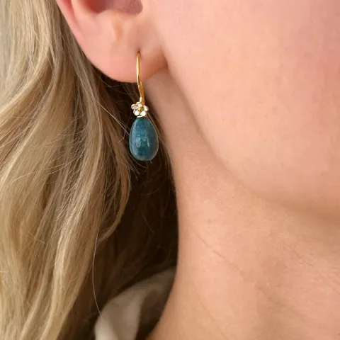 päivänkakkara amatsoniitti korvakorukoukut  kullattu hopea