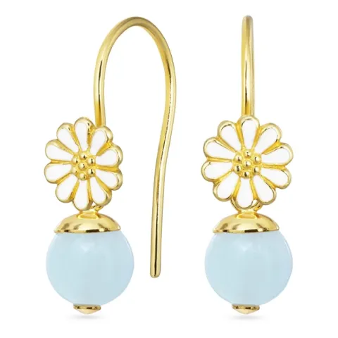 päivänkakkara akvamariinia korvakorukoukut  kullattu hopea