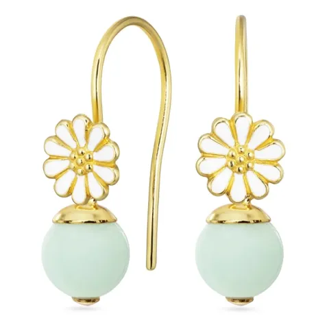 päivänkakkara amatsoniitti korvakorukoukut  kullattu hopea