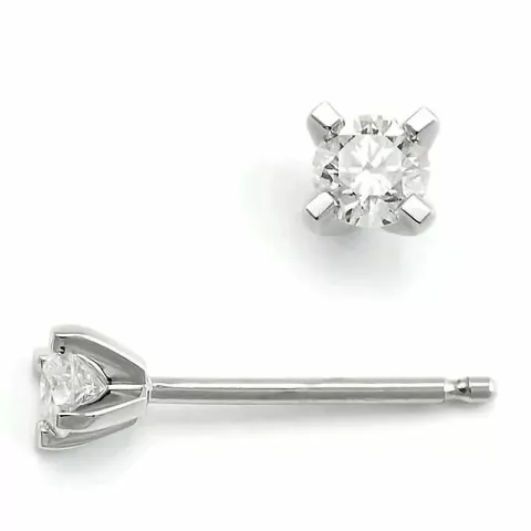 2 x 0,10 ct lab grown timantti solitaire-nappikorvakorut 14 karaatin valkokultaa kanssa lab grown timantti 