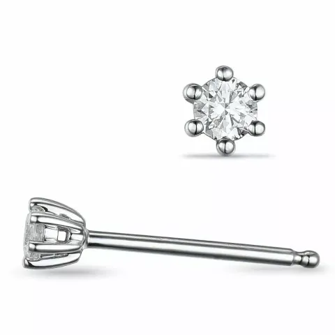 2 x 0,10 ct lab grown timantti solitaire-nappikorvakorut 14 karaatin valkokultaa kanssa lab grown timantti 