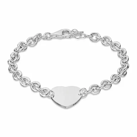 Suuri sydän rannekoru  hopeaa