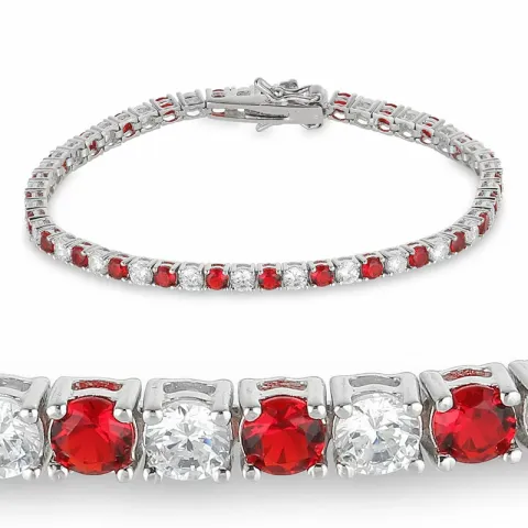 punainen zirkoni tennisrannekoru hopeaa  x 3,1 mm