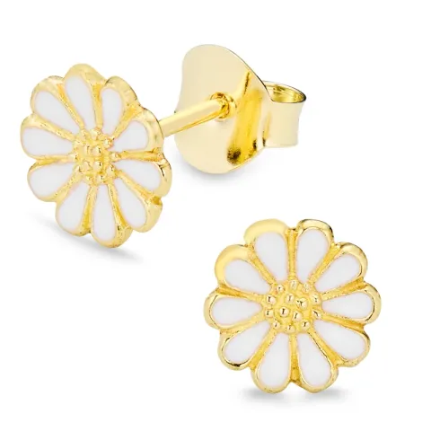 päivänkakkara korvarenkaat  kullattu hopea