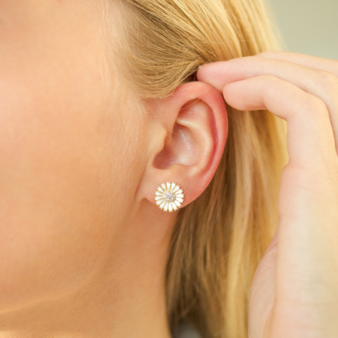 11,5 mm päivänkakkara korvarenkaat  kullattu hopea - Marie