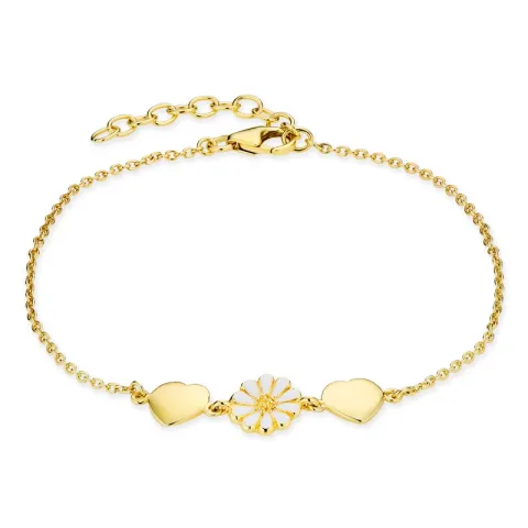 päivänkakkara rannekoru kullattua hopeaa