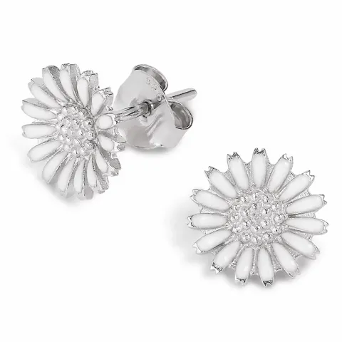 10 mm päivänkakkara nappikorvakorut  rodinoitua hopeaa