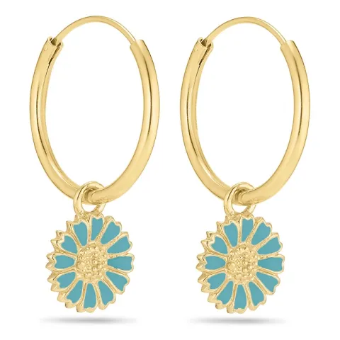 18 mm päivänkakkara sininen rengas  kullattu hopea - Marie