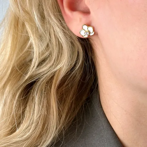 kukka nappikorvakorut  kullattua hopeaa