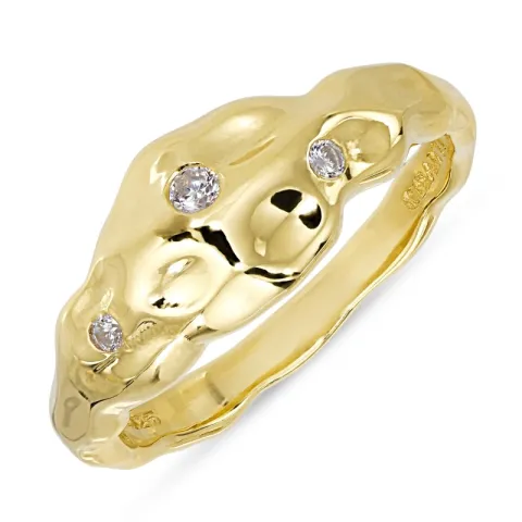 zirkoni sormus kullattua hopeaa