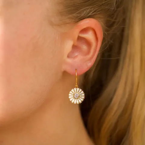 14 mm päivänkakkara zirkoni korvarenkaat  kullattua hopeaa - Marie