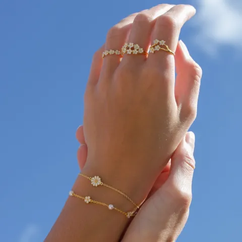 päivänkakkara sormus kullattua hopeaa - Majse